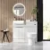 Sicily Fluted Coastal White Combination Vanity Basin and Miami Toilet 1000mm - Chrome Handles