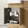 Sicily Fluted Country Oak Basin Vanity with Marble Top & Back To Wall Unit 1000mm (Excludes Toilet) - Brushed Brass Accents