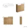 Sicily Fluted Country Oak Basin Vanity with Marble Top & Back To Wall Unit 1000mm (Excludes Toilet) - Chrome Handles