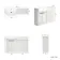 Sicily Fluted?Coastal White Basin Vanity and Toilet Unit 1200mm (No Toilet) - Black Accents
