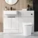 Sicily Fluted?Coastal White Vanity Basin and Tucson Toilet 1200mm - Black Accents - Left Handed