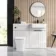 Sicily Fluted?Coastal White Vanity Basin and Houston Toilet 1200mm - Black Accents - Right Handed