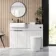 Sicily Fluted?Coastal White Vanity Basin Marble Top & Utah Comfort Toilet 1200mm - Black Accents