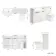 Sicily Fluted Coastal White Combination Vanity Basin and Aruba Toilet 1500mm - Black Accents