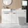 Sicily Fluted?Coastal White Vanity Basin with Marble Top 1500mm (Excludes Toilet) - Black Accents