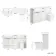 Sicily Fluted?Coastal White Vanity Basin with Marble Top & Tucson Toilet 1500mm - Black Accents