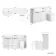 Sicily Fluted?Coastal White Vanity Basin Marble Top & Utah Comfort Toilet 1500mm - Black Accents