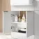Sicily Fluted Coastal White Vanity with Semi Recessed Basin 600mm - Brushed Brass Accents