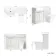 Sicily Fluted?Coastal White Vanity Basin with Marble Top & Houston Toilet 1200mm - Brass Accents