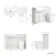 Sicily Fluted?Coastal White Vanity Basin Marble Top & Utah Comfort Toilet 1200mm - Brass Accents