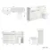 Sicily Fluted Coastal White Combination Vanity Basin and Aruba Toilet 1500mm - Brushed Brass Accents
