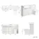 Sicily Fluted?Coastal White Vanity Basin with Marble Top & Houston Toilet 1500mm - Brass Accents