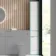 Sicily Fluted Coastal White Floor Standing Tall Cabinet Unit 1900x300mm - Chrome Handles