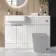 Sicily Fluted?Coastal White Basin Vanity and Toilet Unit 1200mm (No Toilet) - Chrome Handles - Left