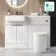 Sicily Fluted?Coastal White Vanity Basin and Utah Comfort Toilet 1200mm - Chrome Handles - Left