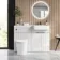 Sicily Fluted?Coastal White Vanity Basin and Tucson Toilet 1200mm - Chrome Handles - Right Handed