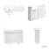 Sicily Fluted?Coastal White Basin Vanity Marble Top & Toilet Unit 1200mm (No Toilet)