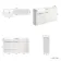 Sicily Fluted Coastal White Combination Vanity Basin 1500mm (Excludes Toilet) - Chrome Handles