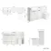Sicily Fluted?Coastal White Vanity Basin with Marble Top & Tucson Toilet 1500mm - Chrome Handles