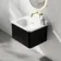 Sorrento Fluted Matt Black Wall Hung Drawer Vanity with Matt White Basin 600mm