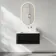 Sorrento Fluted Matt Black Wall Hung Drawer Vanity with Matt White Basin 800mm