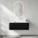 Sorrento Fluted Matt Black Wall Hung Drawer Vanity with Matt White Basin 1000mm