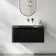 Sorrento Fluted Matt Black Wall Hung Drawer Vanity with Black Basin 800mm