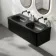 Sorrento Fluted Matt Black Wall Hung Drawer Vanity with Black Double Basin 1200mm
