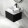 Sorrento Fluted Matt Black Wall Hung Drawer Vanity with Marble Top & Marin Basin 600mm