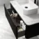 Sorrento Fluted Matt Black Wall Hung Drawer Vanity with Marble Top & Marin Basin 1000mm