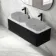 Sorrento Fluted Matt Black Double Wall Hung Drawer Vanity with Marble Top 1200mm - Excludes Counter Top Basin