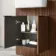 Sicily Fluted Black Walnut Vanity with Semi Recessed Basin 600mm - Black Accents