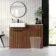 Sicily Fluted Black Walnut Basin Vanity with Marble Top & Back To Wall Unit 1200mm (Excludes Toilet) - Black Accents