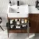 Sicily Fluted Black Walnut Basin Vanity with Marble Top & Back To Wall Unit 1200mm (Excludes Toilet) - Black Accents
