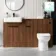 Sicily Fluted Black Walnut Combination Vanity Basin and Miami Toilet 1500mm - Black Accents