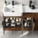 Sicily Fluted Black Walnut Combination Vanity Basin with Marble Top & Utah Comfort Height Toilet 1500mm - Black Accents