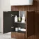 Sicily Fluted Black Walnut Combination Vanity Basin and Miami Toilet 1500mm - Brushed Brass Accents
