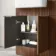 Sicily Fluted Black Walnut Vanity with Semi Recessed Basin 600mm - Chrome Handles