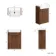 Sicily Fluted Black Walnut Vanity with Semi Recessed Basin 600mm - Chrome Handles