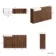 Sicily Fluted Black Walnut Combination Vanity Basin 1500mm (Excludes Toilet) - Chrome Handles