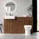 Sicily Fluted Black Walnut Combination Vanity Basin and Aruba Toilet 1500mm - Chrome Handles