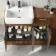 Sicily Fluted Black Walnut Combination Vanity Basin and Aruba Toilet 1500mm - Chrome Handles