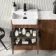 Sicily Fluted Black Walnut Basin Vanity with Marble Top & Back To Wall Unit 1000mm (Excludes Toilet) - Black Accents