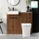 Sicily Fluted Black Walnut Combination Vanity Basin with Marble Top & Houston Toilet 1000mm - Black Accents