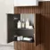 Sicily Fluted Black Walnut Combination Vanity Basin with Marble Top & Utah Comfort Height Toilet 1000mm - Black Accents