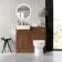 Sicily Fluted Black Walnut Combination Vanity Basin and Miami Toilet 1000mm - Chrome Handles