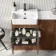 Sicily Fluted Black Walnut Combination Vanity Basin with Marble Top & Utah Comfort Height Toilet 1000mm - Chrome Handles