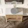 Maru Oak Wood Grain Vanity Cabinet 1000mm with Matt White Stone Top - Basin Not Included