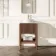 Maru Walnut Wood Grain Vanity Cabinet 600mm with Matt White Stone Top - Basin Not Included