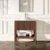 Maru Walnut Wood Grain Vanity Cabinet 800mm with Matt White Stone Top - Basin Not Included